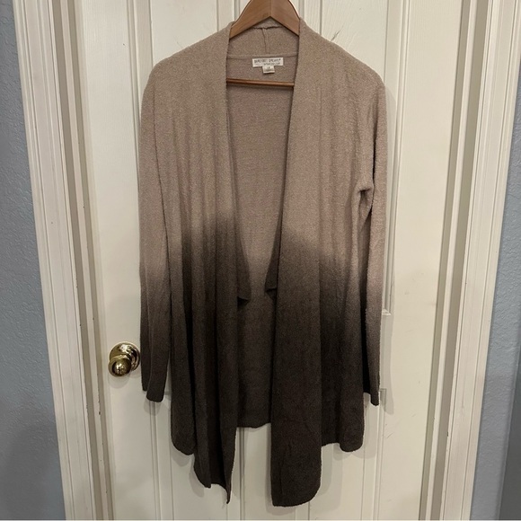 Barefoot Dreams CozyChic Lite Calypso Wrap Cardigan Bamboo Ombre Brown Tan S/M - Picture 2 of 9